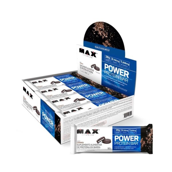 Power Protein Bar Caixa com 8 Unidades (720g) - Sabor: Cookies