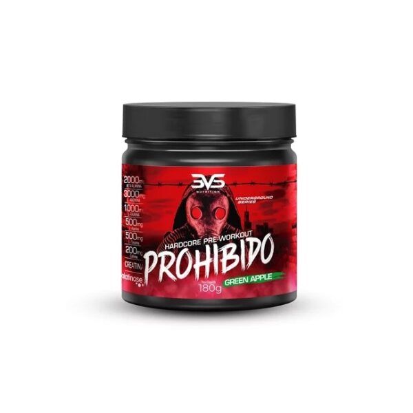 Prohibido HardCore Pre Workout (180g) - Sabor: Green Apple