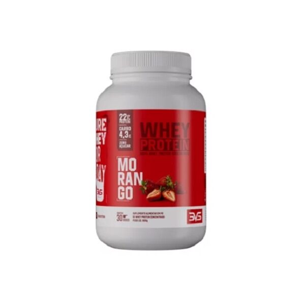 100% Whey Concentrate (900g) - Sabor: Morango