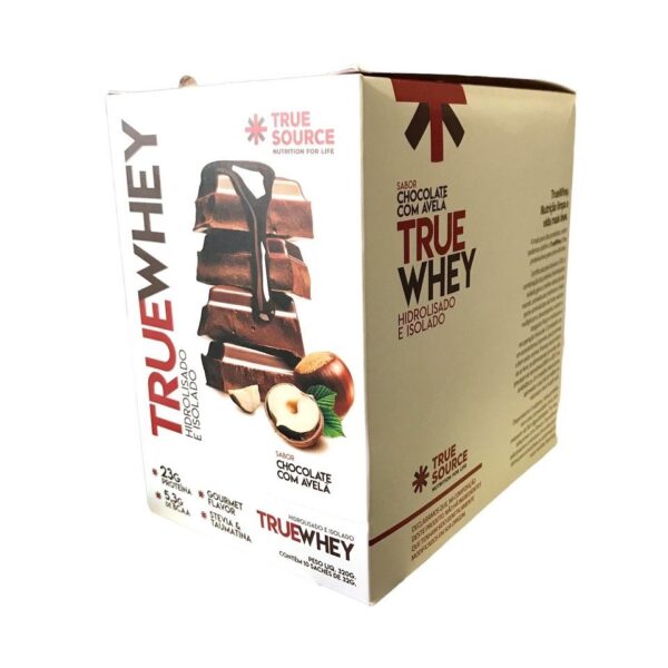 True Whey Display 320g (10 Sachês de 32g) - Hidrolisado e Isolado - Sabor: Chocolate c/ Avelã